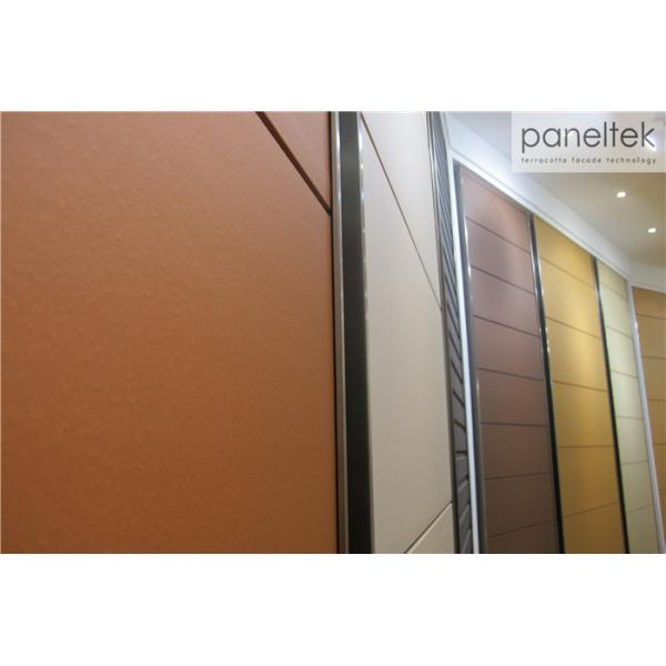 Lined / Grooved Terracotta Wall Tiles Sound Insulation For Curtain Wall