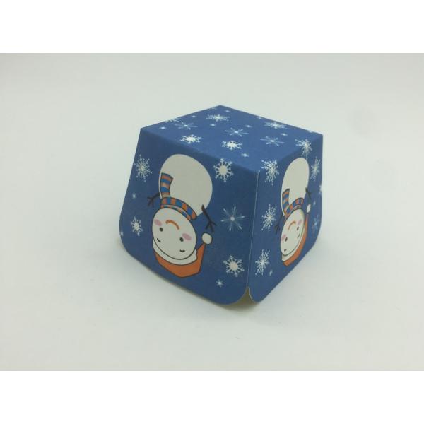 Navy Blue Square Cupcake Liners Souffle Pastry Muffin Paper Liners Winter Snowman Pattern