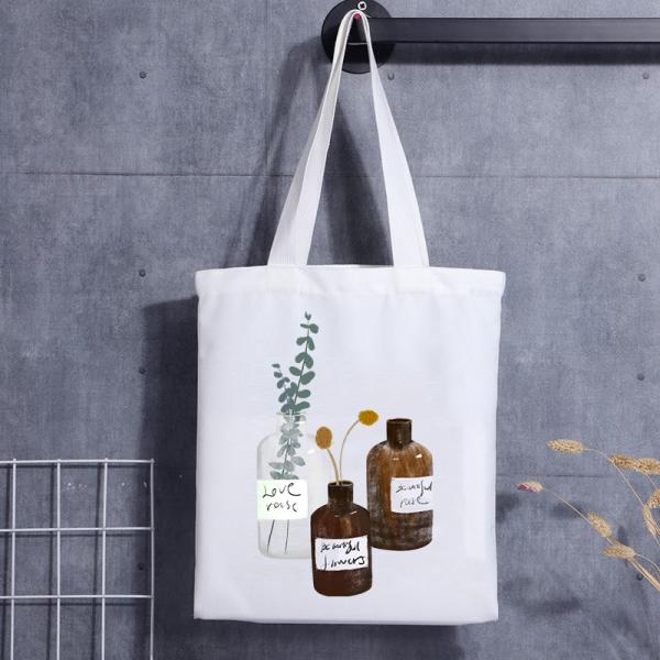Custom Mini Canvas Tote Cotton Bag Printed Handbag Handle Canvas Tote Bag