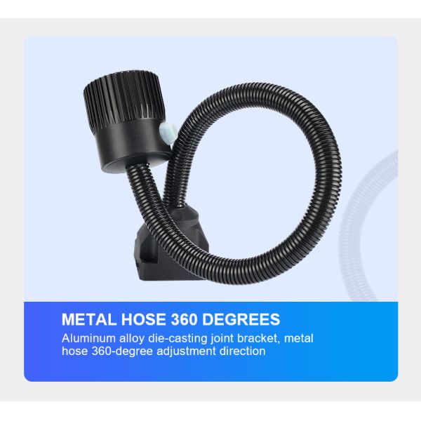 OUJVAN F3 LED Machine Light with 360° Flexible Hose IP67 Waterproof and 50000H Lifespan for Industrial Machines