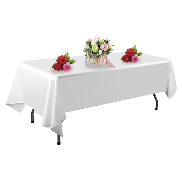 Custom Polyester Table Cloth Blanks Sublimation White Polyester Tablecloth For Wedding Birthday Themed Party Decoration