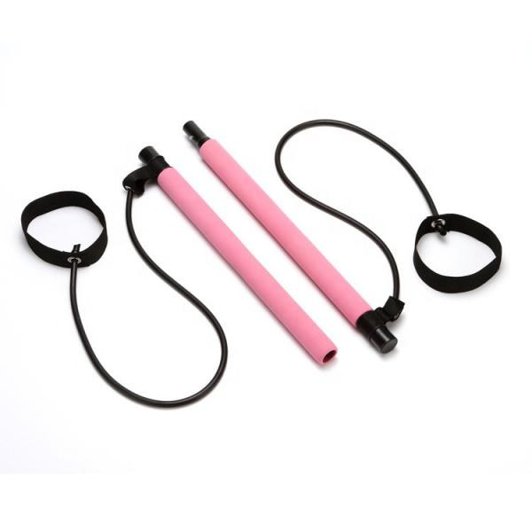 Portable Yoga Exercise Total Body Workout Trainer Toning bar Pilates stick Bar with Foot Loop
