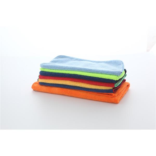 Red color 40x60cm microfiber microfibre car cleaning detailing towels/cloth with green edge