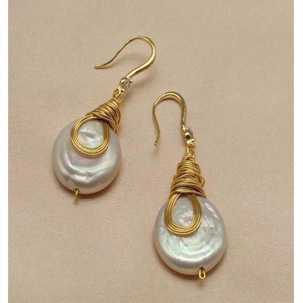 New Pearl Studs Hoop Earrings for Women Gold Color Crystal Beaded Drop Earring Hoops Wedding Fashion Pearl Jewelry Gift