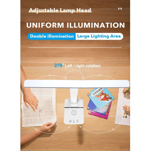 LED Desk Lamp With USB Port Fast Wireless Charger Eye Caring Dimming Table Lamp For Mobile Phones