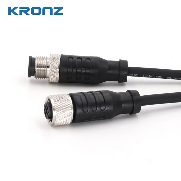 M12 Connector with Pre-assembled Cable 4 Pin A Code PVC Cable Sensor Connector