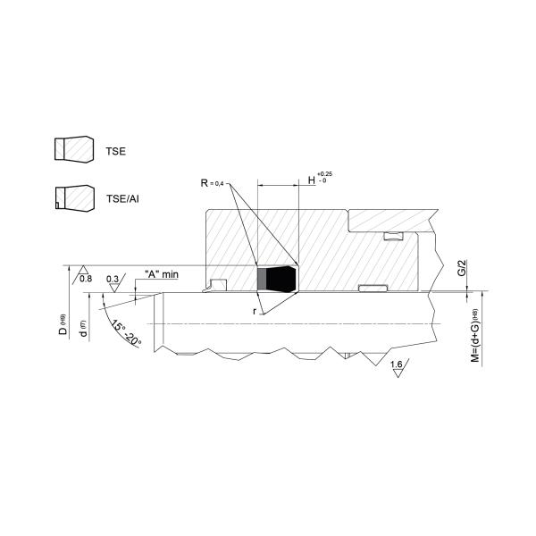 TSE/AI - TSE/AE Piston Rod Seals Hydraulic Cylinder Shaft Seals