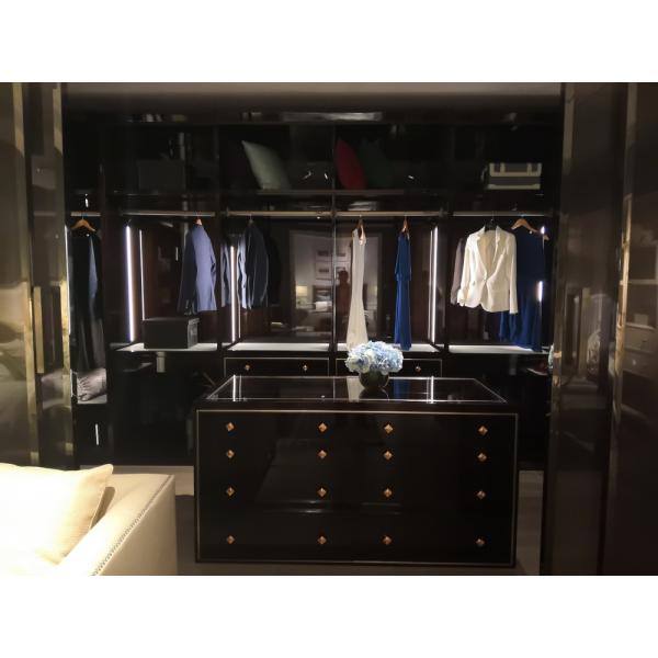 Custom made wardrobe closet built in cabinets open door Armoire with Mirror stand by Metal handle for hotel and villa
