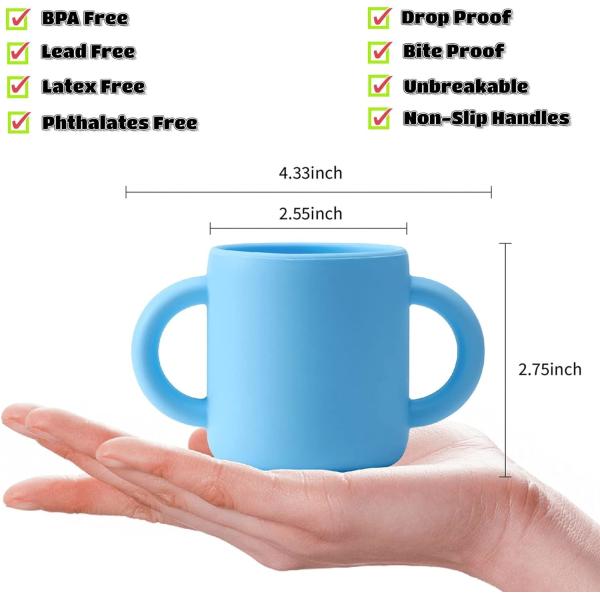 Chip Resistant Silicone Toddler Cups 8oz Training Open Cups For Toddlers 1-3