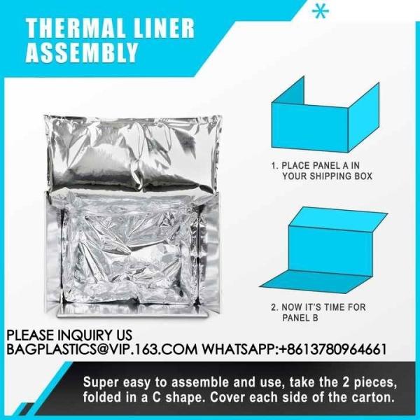 Insulation Liners Reusable Cooler Bags Cold Shipping Box Thermal Box Liner Moisture-Resistant Metalized Food Box