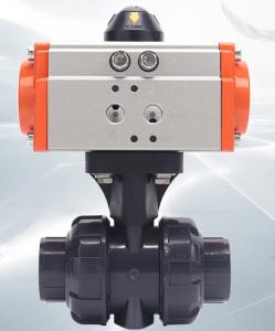 Buy cheap Air Actuated PVC Ball Valve Double Acting actuation  Pneumatically Actuated Direct Acting uPVC True Union Ball Valve product