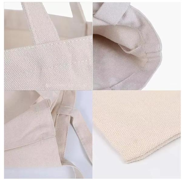 GiftExpress White Cotton Heavy Duty Canvas Shopping Bags Personalized