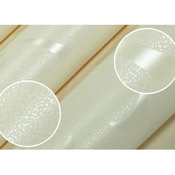 Removable Creamy White Embossed Wallcovering Leaf Pattern for Living Room