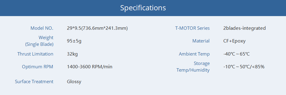 T-MOTOR G29*9.5" High-Performance Propeller Set (2-Pack)