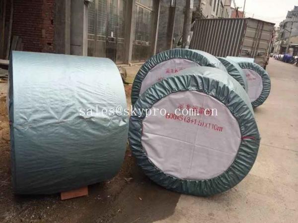 Quality Rubber Ribbed Nylon Conveyor Belt High Strength For Stone , Flame Resistant for sale
