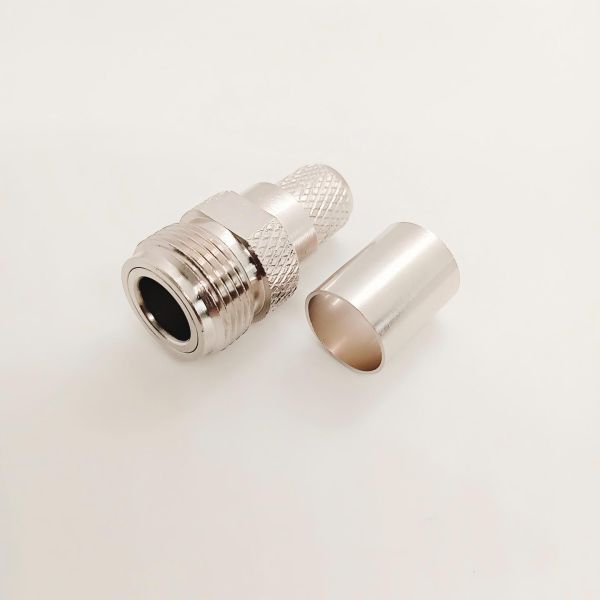 Nickel Plated Brass Female N Type Crimp Connector for LMR 400 Coaxial Cables - RF N Connector