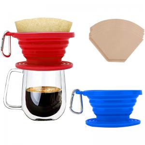 China Eco-Friendly Fold Reusable Pour Over Dripper Silicone Folding Coffee Filter on sale