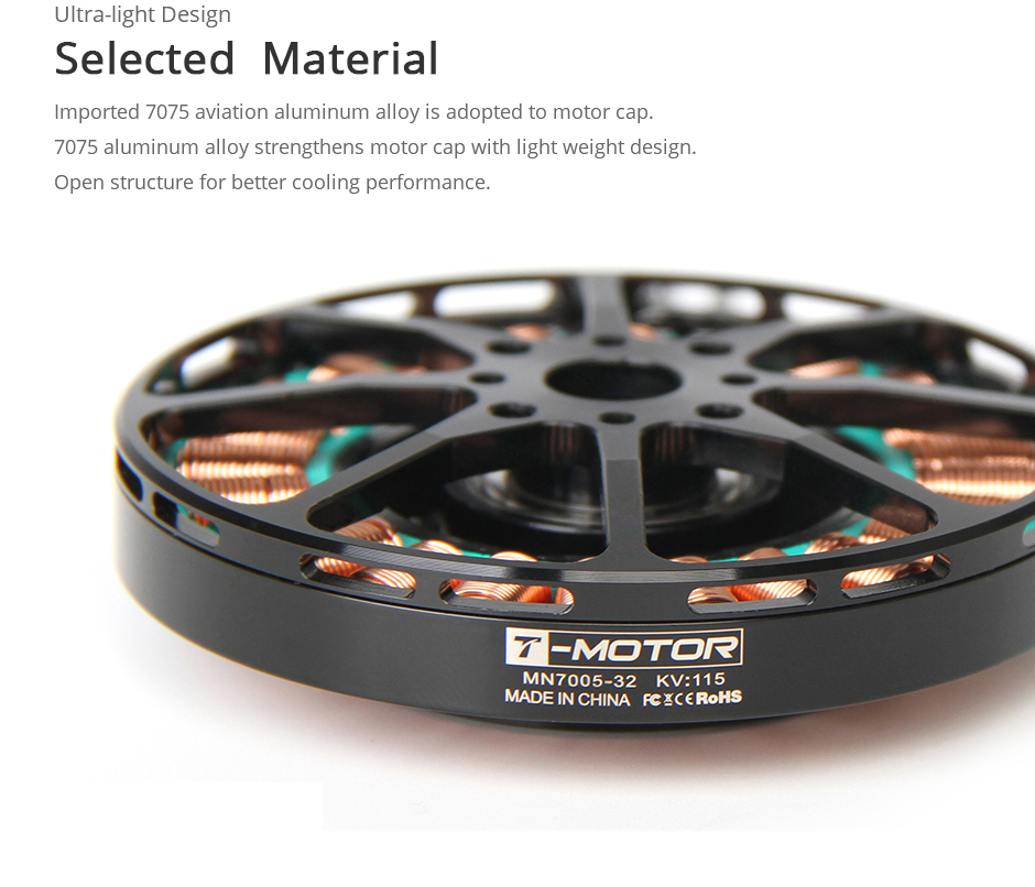 T-MOTOR Antigravity MN7005 KV115/230: 7kg Thrust, Ultralight Efficient Brushless Motor For Multi-Rotor Fixed Wing