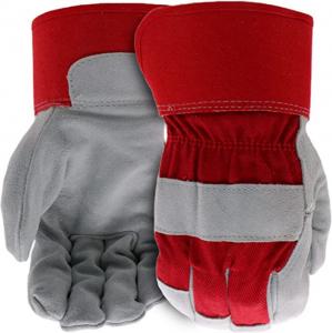 Buy cheap Gray Red Hand Leather Gloves Work Safety High Abrasion Resistant Gloves S - XXL product