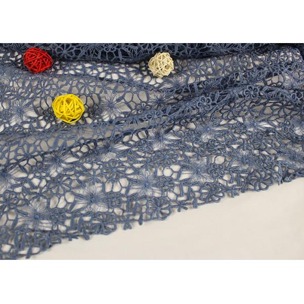 Flower Dying Lace Fabric Water Soluble Polyester Guipure Lace Fabric By The Yard