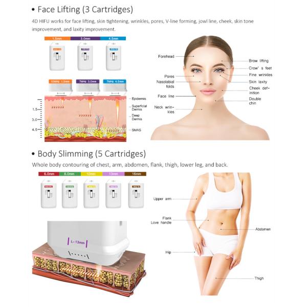 4MHz 7MHz Portable HIFU Face Lifting Machine 1-12 lines High Intensiy Foused Ultrasound
