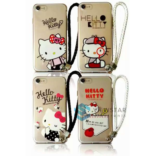 Cell Phone Gadgets Accessories TPU Fashion Cover Case with Chain and Hello Kitty Pattern