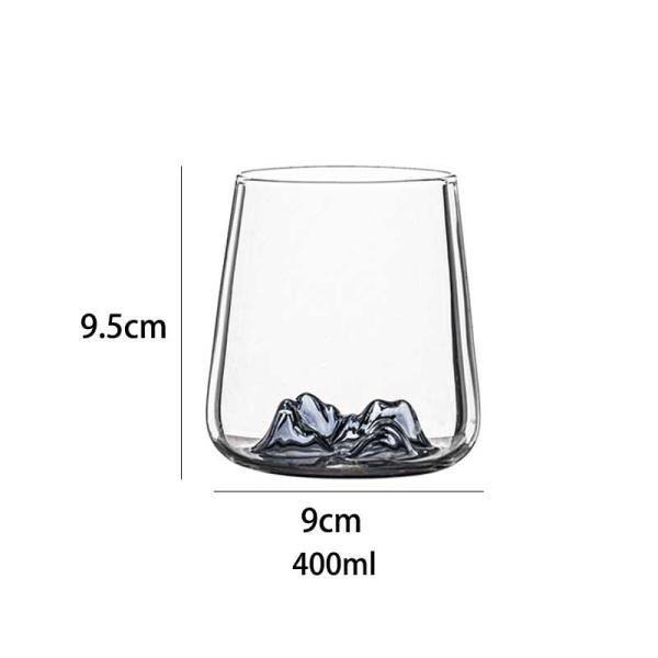 Mountain Shaped Whisky Glass Cup high borosilicate 400ml