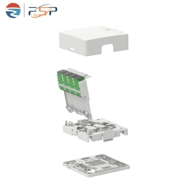 Indoor FTTX 4 Cores Plastic Fiber Optic Faceplate Socket Panel with SC Connector Type