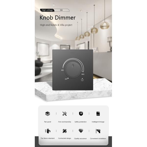 Knob Control Dimmer For Lights 220VAC Light Grey / Champagne Color