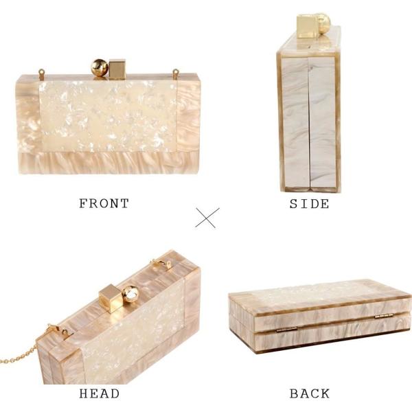 Women Acrylic Evening Clutch bag Glitter Marble Purse Handbag for Wedding Cocktail Party Prom