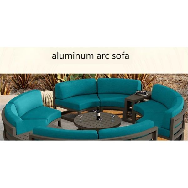 Luxury Outdoor Sofa Courtyard Villa Garden Outdoor Arc-shaped Leisure Combination Aluminum Alloy Waterproof Sunscreen Sofa