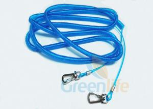 Buy cheap Stainless Steel Wire Fishing Rod Lanyard Safety Blue PU Coated Rod Rope 15M product