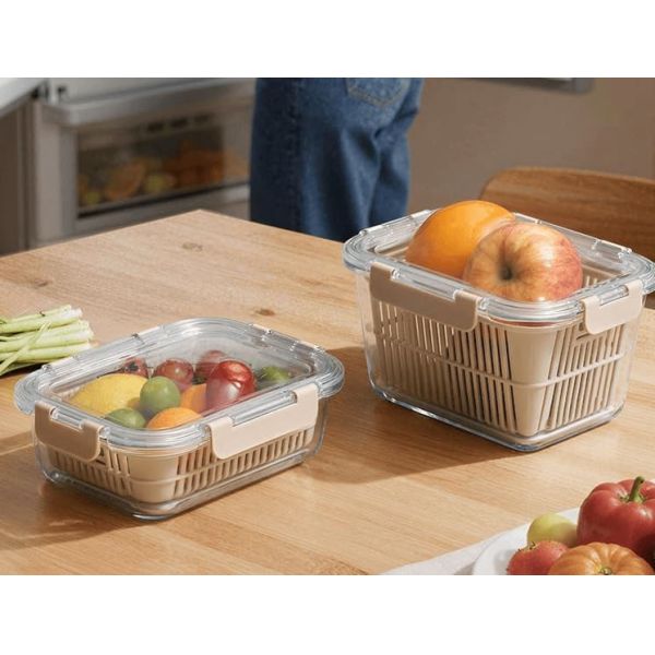 IKOO Transparent Rectangular Glass Food Storage Container with Silicone Lid and Eco Friendly Design