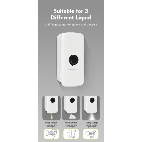 Modern Wall Mounted Pump Soap Dispenser 800ML Refillable For Home Hotel Bathroom Kitchen