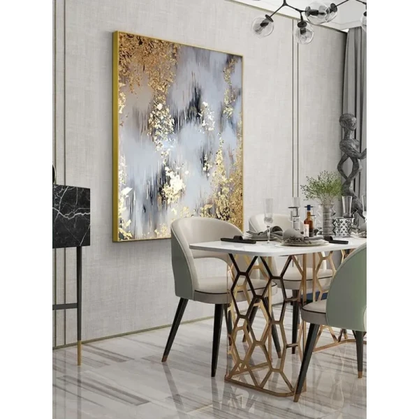 Customized Size Accepted Gold Abstract Foil Hand Painted Abstract Oil Painting on Canvas for Home Decor Wall Art