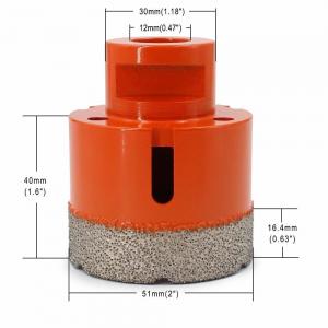 China Vacuum Brazed Diamond Core Drill Bit 2 Inch Diameter For Concrete / Granite on sale
