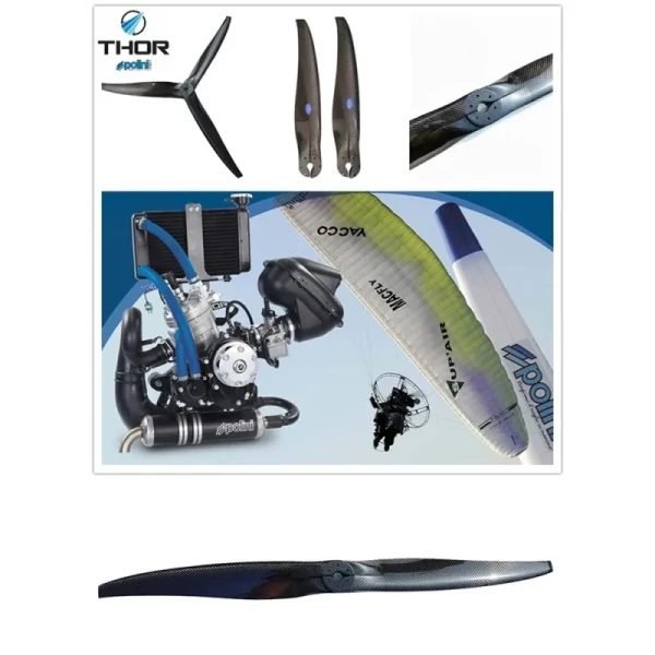 Polini Thor 80/100/130/150/190/200/250 190 evo 190 HF 200 evo 200 HF engine paramotor carbon propeller