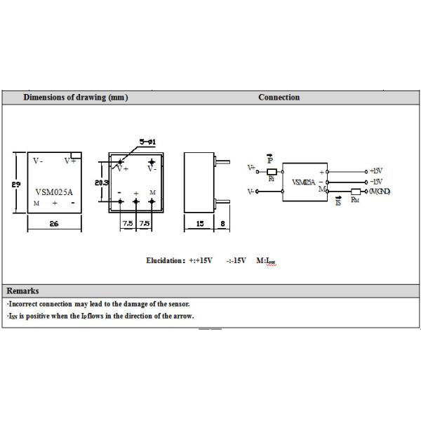 AC / DC Hall Effect Voltage Sensor For Measuring Direct / Pulsed And Mixed Voltage