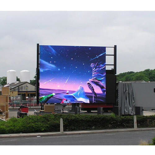 Pole Support P10 LED Display Panel Roadside Outdoor Advertising Sign