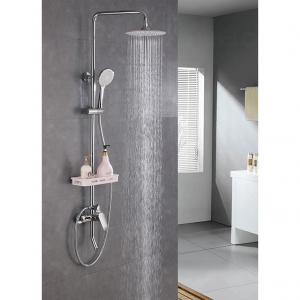 China Dual Handle Bath Shower Mixer Set , Chrome Wall Mounted Shower Faucet Kits on sale
