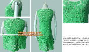 China Casual Fashion, Vintage O-Neck, Sleeveless, Women Long Crochet, Chiffion Blouse Plus Size on sale