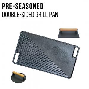 China 18 Inch Reversible Cast Iron Grill Griddle With Excellent Heat Retention on sale