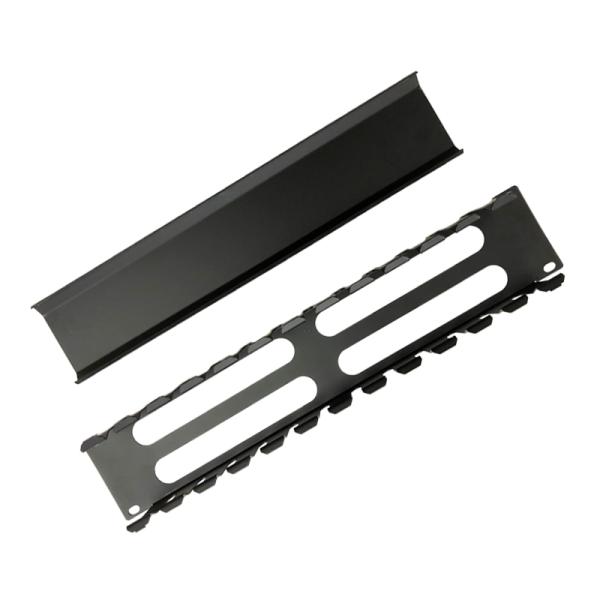 2U Network Cabinet Accessories Horizontal Plastic Cable Manager - Finger Duct With Cover - Server Rack Cable Management