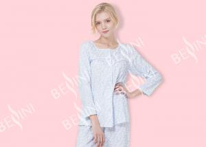 China Premium Women'S Cotton Knit Pajama Sets Long Sleeve Long Pants Eco Friendly on sale