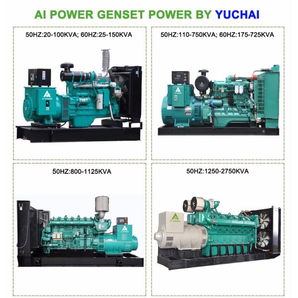 60 Kw 80 Kw Large Chinese Diesel Generator Single Phase 200A YUCHAI