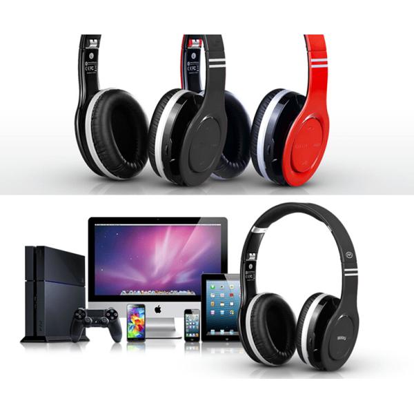 HF680S Foldable Four Channels Wireless Stereo Bluetooth Headphone V4.0 Red & Black