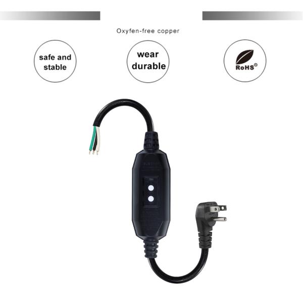 NEMA 5-15P to GFCI Surge Protector Power Cord 20A 125V