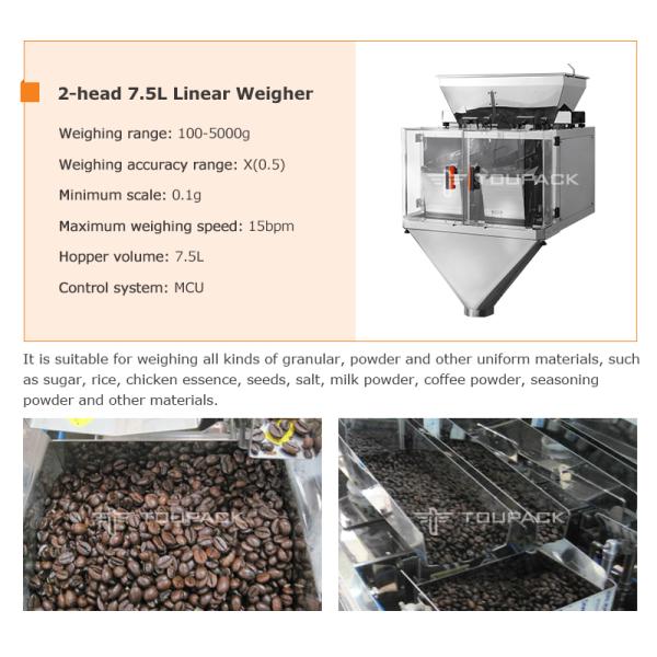 200g 500g 1kg 2kg Coffee Beans Auto Linear Weigher Filling Packing Machine