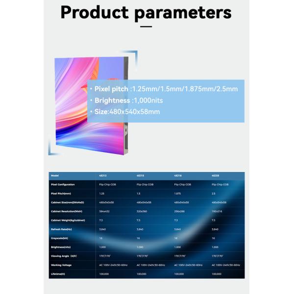 IP65 P1.56mm p10 SDK COB LED Screen High Definition Display Energy Saving