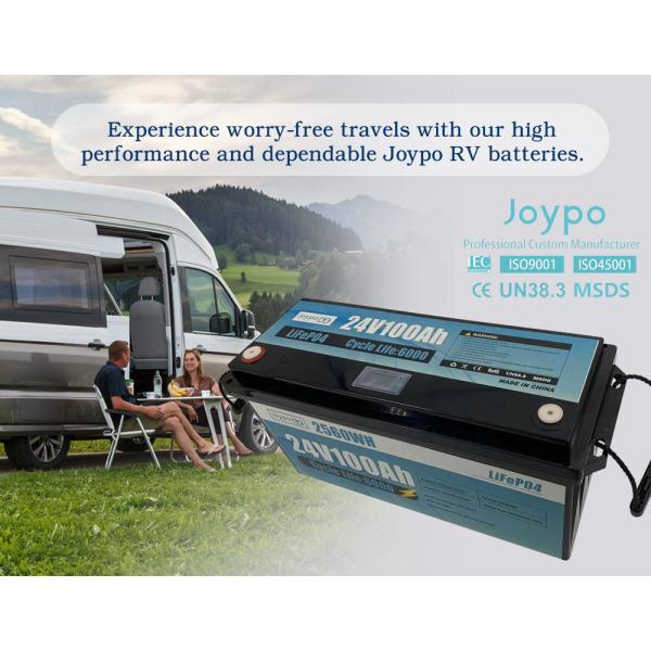 Rechargeable LiFePO4 RV Lithium Battery 24V 50Ah 100Ah 200Ah Lithium Ion Camper Battery